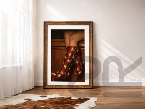 Cowboy Boots Wall Art — Red Western Boots Print, Country Bedroom Decor, Gift for Her | Instant Digital Download