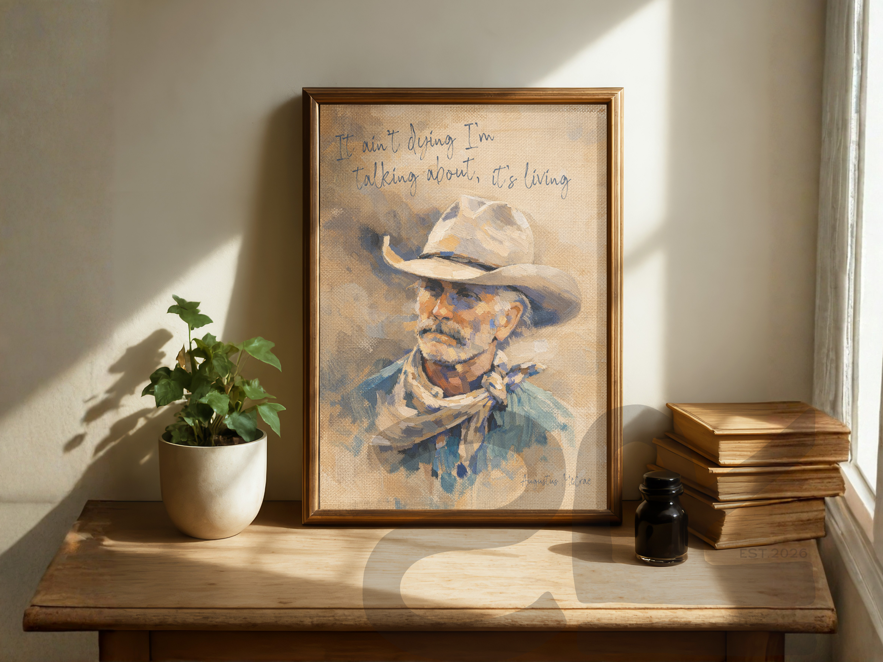 Trail Boss Quote Print — Western Cowboy Saying Wall Art, Ranch Home Decor | Instant Digital Download